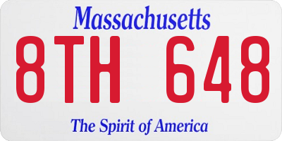 MA license plate 8TH648