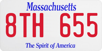 MA license plate 8TH655