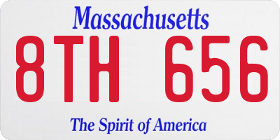 MA license plate 8TH656