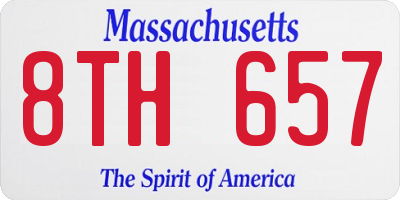 MA license plate 8TH657