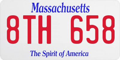 MA license plate 8TH658