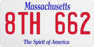 MA license plate 8TH662