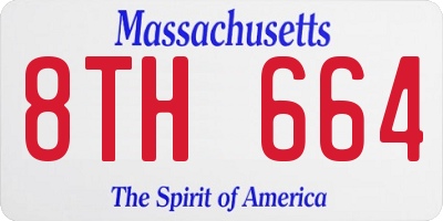 MA license plate 8TH664