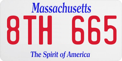 MA license plate 8TH665
