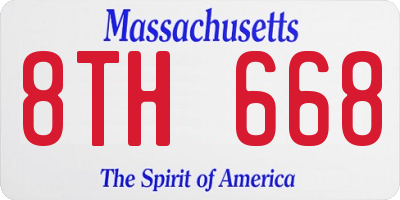 MA license plate 8TH668