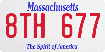 MA license plate 8TH677