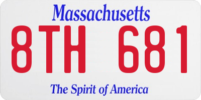 MA license plate 8TH681