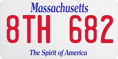 MA license plate 8TH682