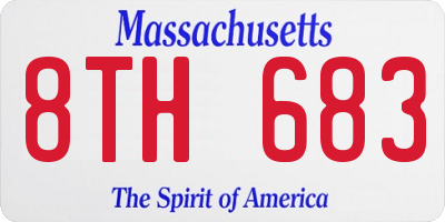 MA license plate 8TH683