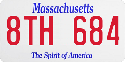MA license plate 8TH684
