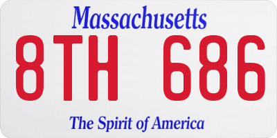 MA license plate 8TH686