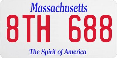 MA license plate 8TH688