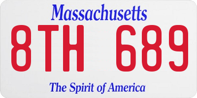 MA license plate 8TH689