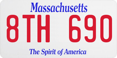 MA license plate 8TH690