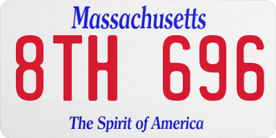 MA license plate 8TH696