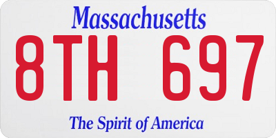 MA license plate 8TH697