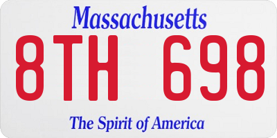 MA license plate 8TH698