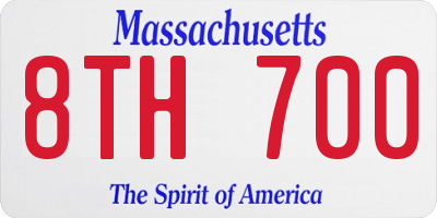 MA license plate 8TH700