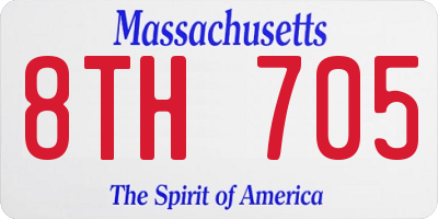 MA license plate 8TH705