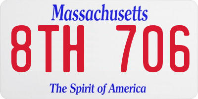 MA license plate 8TH706