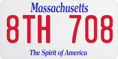 MA license plate 8TH708