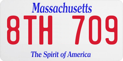 MA license plate 8TH709
