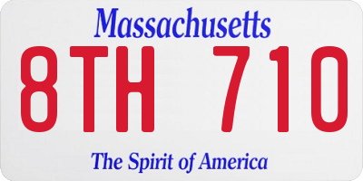 MA license plate 8TH710