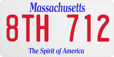 MA license plate 8TH712