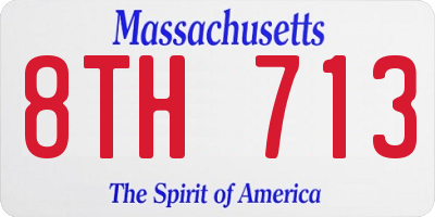 MA license plate 8TH713
