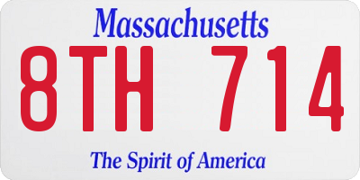 MA license plate 8TH714
