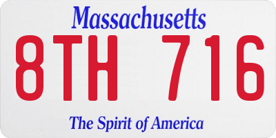 MA license plate 8TH716