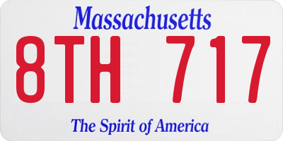MA license plate 8TH717
