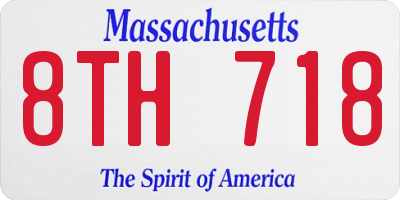 MA license plate 8TH718
