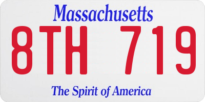 MA license plate 8TH719