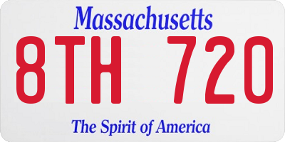 MA license plate 8TH720