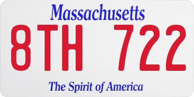 MA license plate 8TH722
