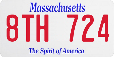 MA license plate 8TH724