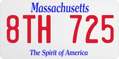 MA license plate 8TH725