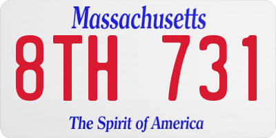 MA license plate 8TH731