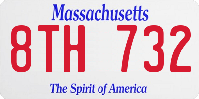 MA license plate 8TH732