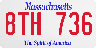 MA license plate 8TH736