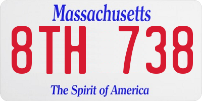 MA license plate 8TH738