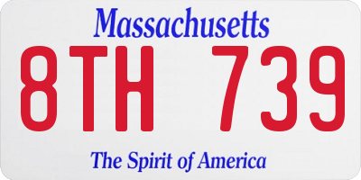 MA license plate 8TH739