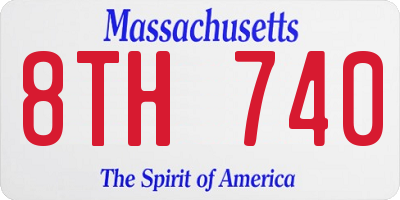 MA license plate 8TH740