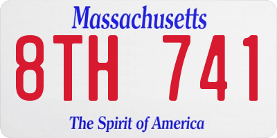 MA license plate 8TH741