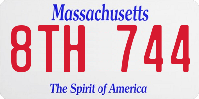 MA license plate 8TH744