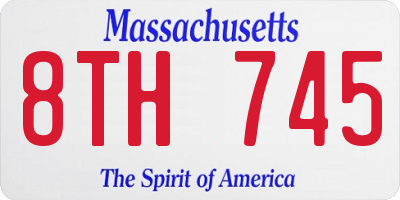 MA license plate 8TH745