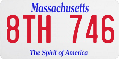 MA license plate 8TH746