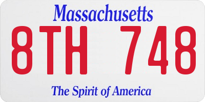 MA license plate 8TH748