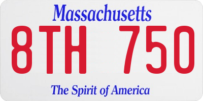 MA license plate 8TH750